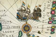 Compass Rose, from a Blaue Atlas, Published in Amsterdam, 1697 (Coloured Engraving)-Dutch-Framed Giclee Print