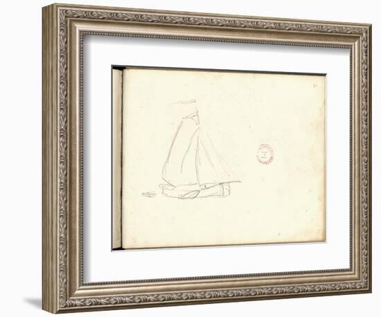 Dutch Boat (Pencil on Paper)-Claude Monet-Framed Giclee Print