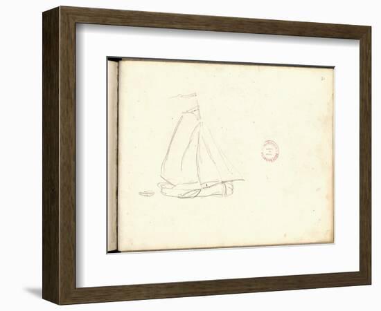 Dutch Boat (Pencil on Paper)-Claude Monet-Framed Giclee Print