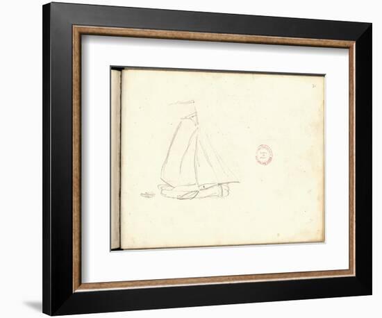 Dutch Boat (Pencil on Paper)-Claude Monet-Framed Giclee Print