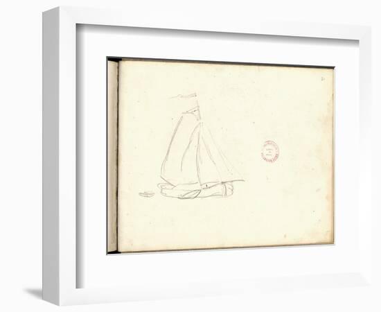 Dutch Boat (Pencil on Paper)-Claude Monet-Framed Giclee Print