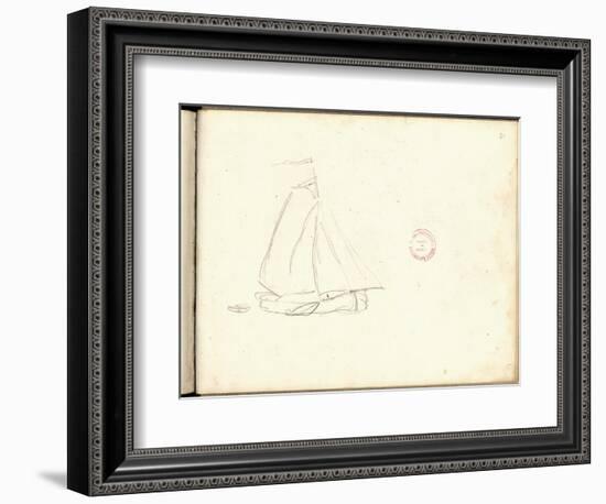 Dutch Boat (Pencil on Paper)-Claude Monet-Framed Giclee Print