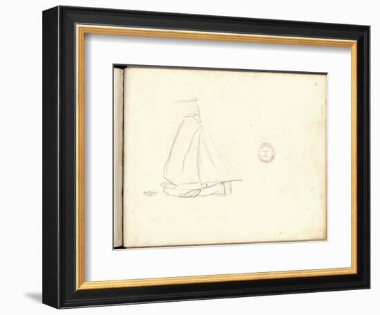 Dutch Boat (Pencil on Paper)-Claude Monet-Framed Giclee Print