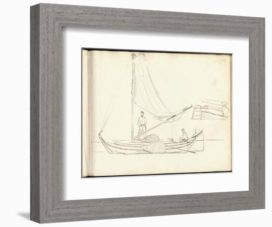 Dutch Boats with Crew (Pencil on Paper)-Claude Monet-Framed Giclee Print