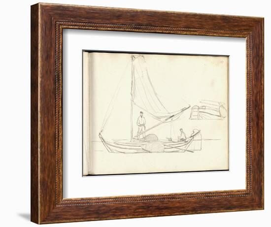 Dutch Boats with Crew (Pencil on Paper)-Claude Monet-Framed Giclee Print