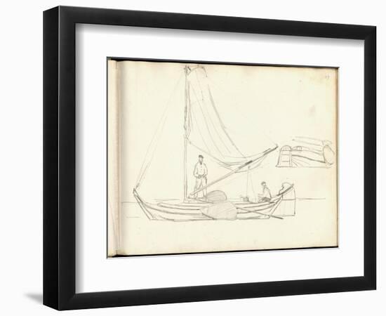 Dutch Boats with Crew (Pencil on Paper)-Claude Monet-Framed Giclee Print