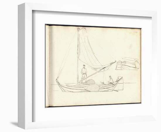 Dutch Boats with Crew (Pencil on Paper)-Claude Monet-Framed Giclee Print