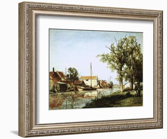 Dutch Canal Scene-Johan-Barthold Jongkind-Framed Giclee Print