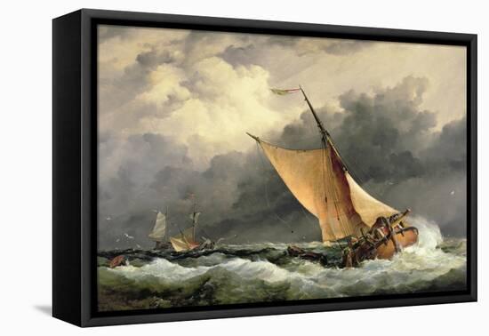 Dutch Cargo Boats in Rough Sea-Edward William Cooke-Framed Premier Image Canvas