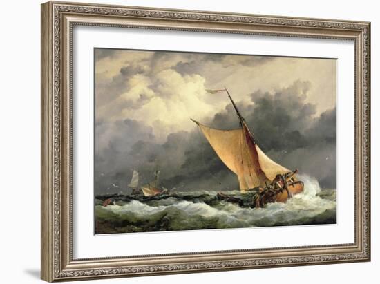 Dutch Cargo Boats in Rough Sea-Edward William Cooke-Framed Giclee Print