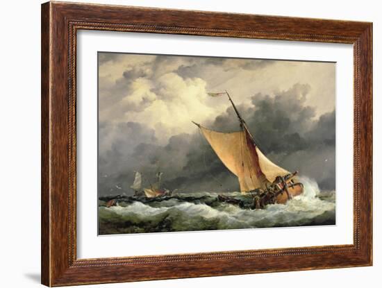 Dutch Cargo Boats in Rough Sea-Edward William Cooke-Framed Giclee Print