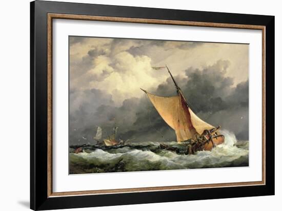 Dutch Cargo Boats in Rough Sea-Edward William Cooke-Framed Giclee Print