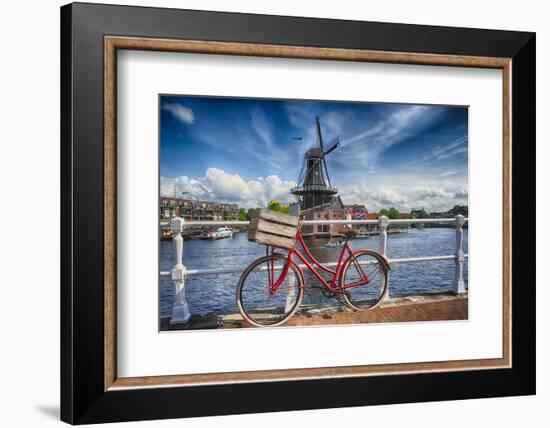 Dutch Essentials Bicycle and a Windmill-George Oze-Framed Photographic Print