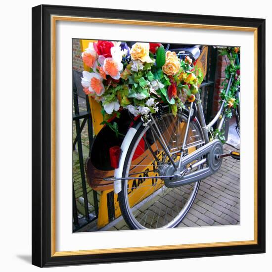 Dutch Flower-Power Bike-Magda Indigo-Framed Photographic Print