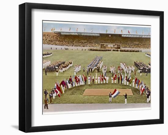 Dutch Footballer Harry Denis Swears the Olympic Oath-null-Framed Photographic Print