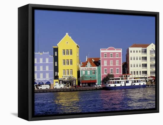 Dutch Gable Architecture of Willemstad, Curacao, Caribbean-Greg Johnston-Framed Premier Image Canvas