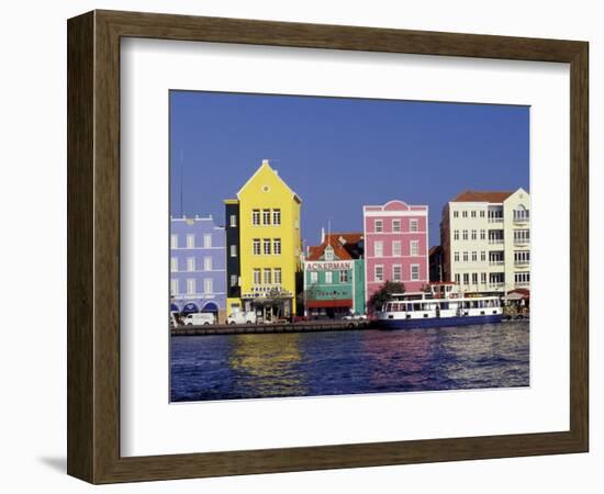 Dutch Gable Architecture of Willemstad, Curacao, Caribbean-Greg Johnston-Framed Photographic Print