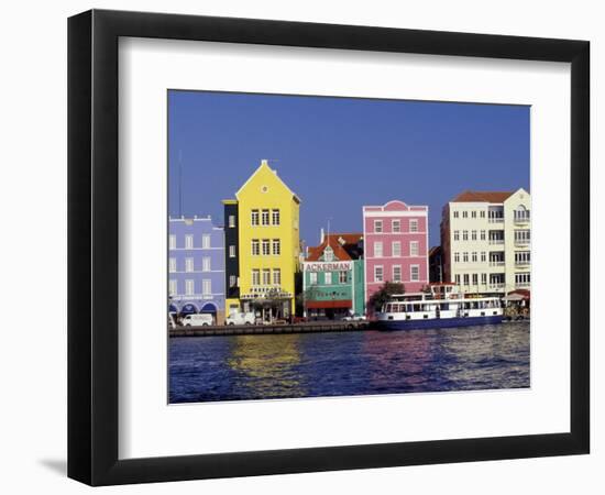 Dutch Gable Architecture of Willemstad, Curacao, Caribbean-Greg Johnston-Framed Photographic Print