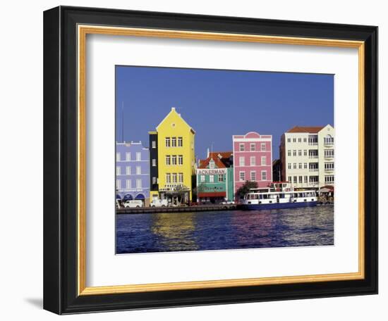 Dutch Gable Architecture of Willemstad, Curacao, Caribbean-Greg Johnston-Framed Photographic Print