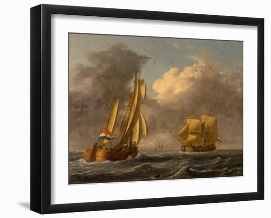 Dutch Galliots Off the Coast-John Wilson Carmichael-Framed Giclee Print