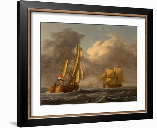 Dutch Galliots Off the Coast-John Wilson Carmichael-Framed Giclee Print