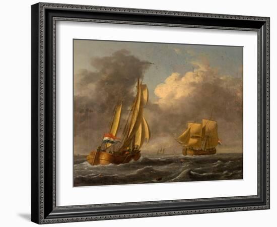 Dutch Galliots Off the Coast-John Wilson Carmichael-Framed Giclee Print