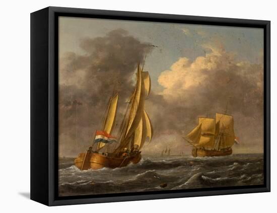 Dutch Galliots Off the Coast-John Wilson Carmichael-Framed Premier Image Canvas