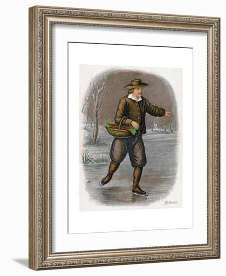 Dutch Man Skating with a Basket of Vegatables, 1809-W Dickes-Framed Giclee Print