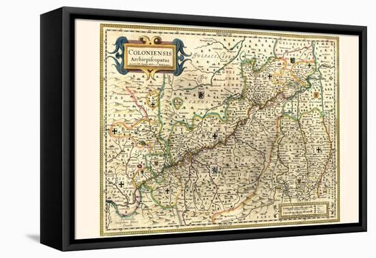 Dutch Map Of The Electorate Of Cologne-Willem Janszoon Blaeu-Framed Stretched Canvas