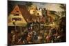 Dutch Proverb Painting, 1580-Pieter Brueghel the Younger-Mounted Giclee Print