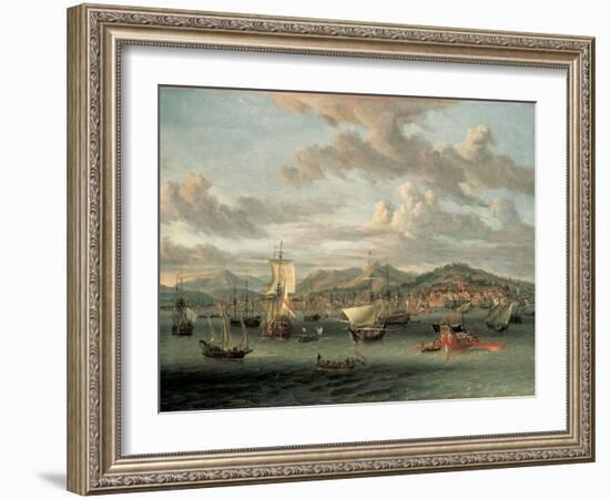 Dutch Shipping Off the Bay of Smyrna with a State Barge-Abraham Storck-Framed Giclee Print