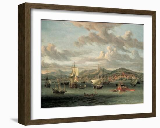 Dutch Shipping Off the Bay of Smyrna with a State Barge-Abraham Storck-Framed Giclee Print