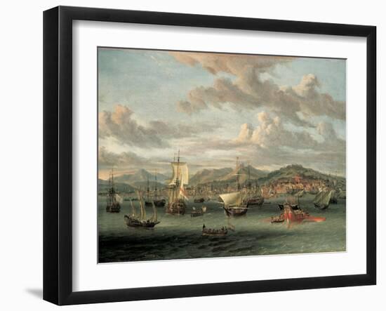 Dutch Shipping Off the Bay of Smyrna with a State Barge-Abraham Storck-Framed Giclee Print