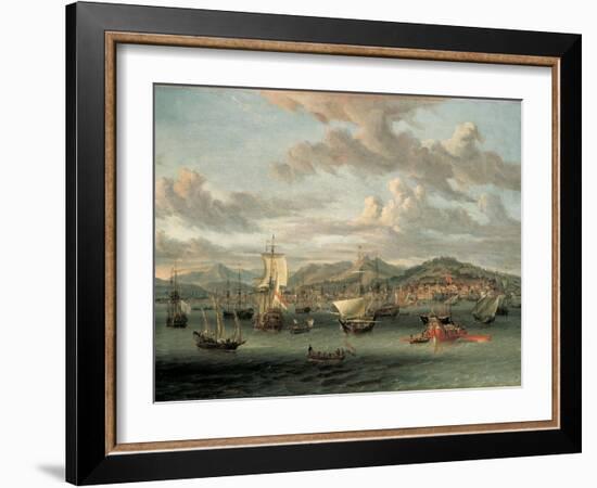 Dutch Shipping Off the Bay of Smyrna with a State Barge-Abraham Storck-Framed Giclee Print