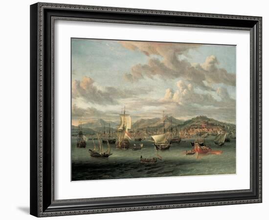 Dutch Shipping Off the Bay of Smyrna with a State Barge-Abraham Storck-Framed Giclee Print