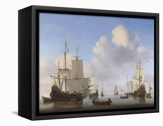 Dutch Ships in a Calm, by Willem Van De Velde-Stocktrek Images-Framed Stretched Canvas