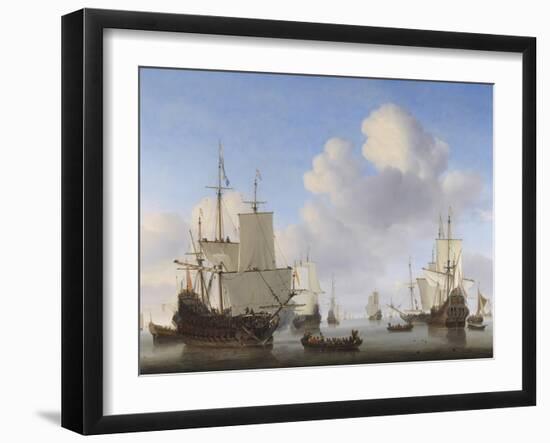 Dutch Ships in a Calm, by Willem Van De Velde-Stocktrek Images-Framed Art Print
