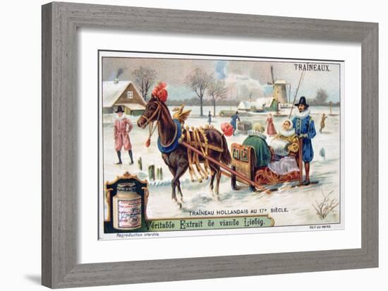 Dutch Sleigh, 17th Century-null-Framed Giclee Print