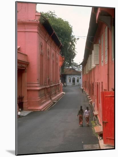 Dutch Style Buildings, Thick-Walled and Various Hues of Salmon Pink Stucco, Malacca, Malaysia-Carl Mydans-Mounted Photographic Print