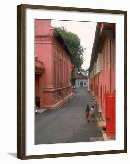 Dutch Style Buildings, Thick-Walled and Various Hues of Salmon Pink Stucco, Malacca, Malaysia-Carl Mydans-Framed Photographic Print