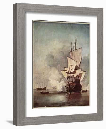 Dutch Warships 1670-Willem van de Velde-Framed Art Print