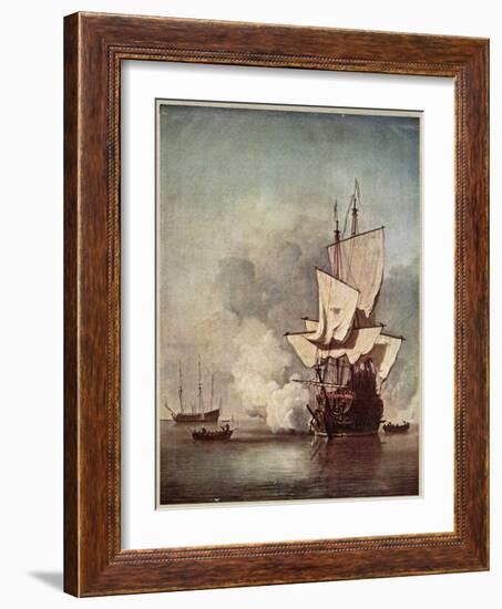 Dutch Warships 1670-Willem van de Velde-Framed Art Print