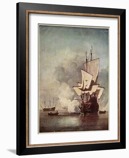 Dutch Warships 1670-Willem van de Velde-Framed Art Print