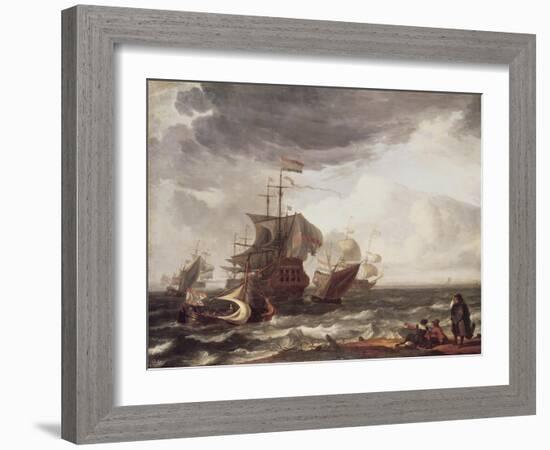 Dutch Warships-Ludolf Backhuysen-Framed Giclee Print