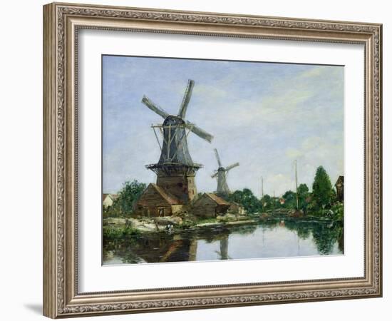 Dutch Windmills, 1884-Eugène Boudin-Framed Giclee Print