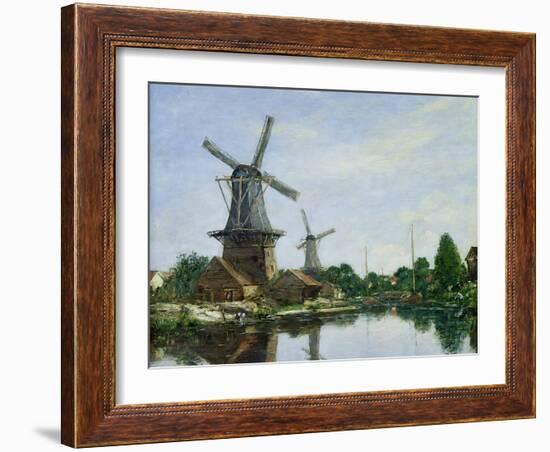 Dutch Windmills, 1884-Eugène Boudin-Framed Giclee Print