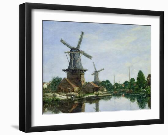 Dutch Windmills, 1884-Eugène Boudin-Framed Giclee Print