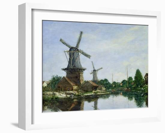 Dutch Windmills, 1884-Eugène Boudin-Framed Giclee Print