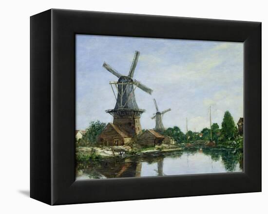 Dutch Windmills, 1884-Eugène Boudin-Framed Premier Image Canvas