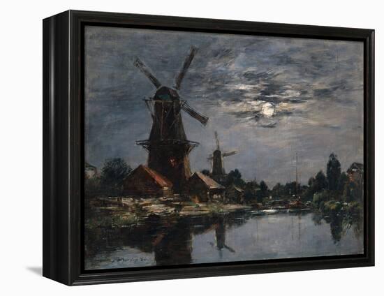 Dutch Windmills, 1884-Eugene Louis Boudin-Framed Premier Image Canvas